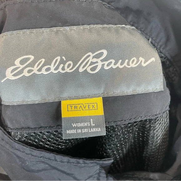 Eddie Bauer women’s travex travel jacket black ruched large nylon - Picture 9 of 9